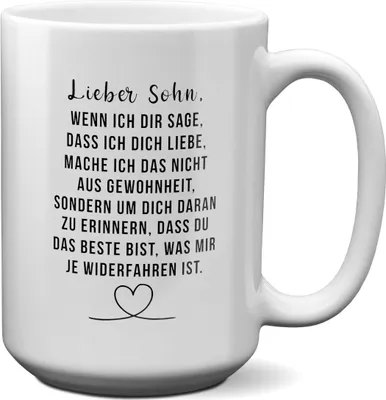 Produktbild von 22Feels XL Tasse Sohn Geschenk Geburtstag 18 Jahre Kinder Jungs Abitur Master Uni Abschluss Bachelor Weihnachten Haferl Firmung Konfirmation Teenager Geschenkidee Bürotasse