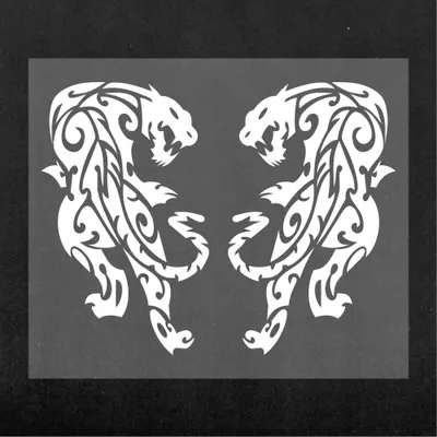 Produktbild von Sticker Aufkleber Tribal Panther Weiß 10x12cm
