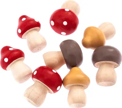 Produktbild von Dekopilze aus Holz Bunte Pilze 8 St.
