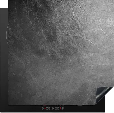 Produktbild von KitchenYeah© Herdabdeckplatte Leder - Lederoptik - Industriell - Grau , 78x78cm, Küche Deko, Glaskeramikkochfeld Herdabdeckung, Abdeckplatte fùr Kochfeld