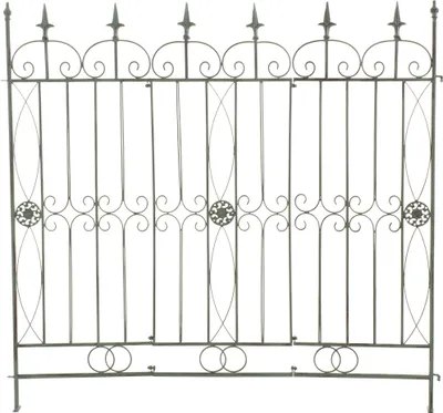 Produktbild von CLP Gartenzaun Mangold Eisen Steckzaun Landhausstil Rankzaun Garten Terrasse antik-grün