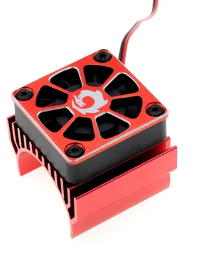 Zdjęcie produktu dla Wentylator chłodzący silnik zdalnie sterowanego samochodu 540 550 Zamiennik chłodnicy silnika do zdalnie sterowanego samochodu gąsienicowego Traxxas TRX-4 TRX-6 G63 1/10 (czerwony)