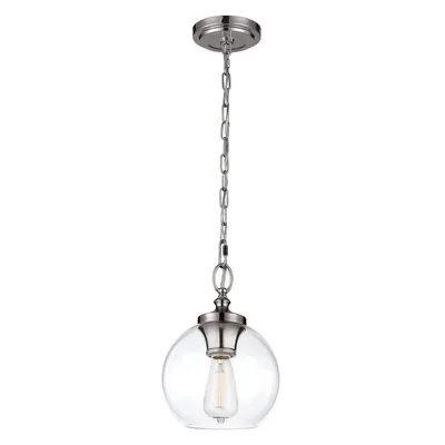 Obrázek produktu pro Tabby Contemporary Suspension Glass Polished Nickel 1 Light E27