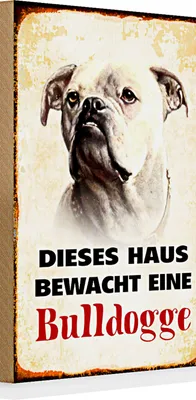 Produktbild von Holzschild Spruch Hund 20x30cm dieses Haus bewacht eine Bulldogge