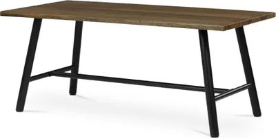 Obrázek produktu pro Stůl jídelní, 180x90cm, dýha, barva ořech, kovová černá noha