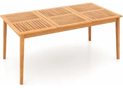 Image de Table de jardin en bois d'acacia, modèle 729HW-VC, dimensions 170 x 90 cm, finition naturelle