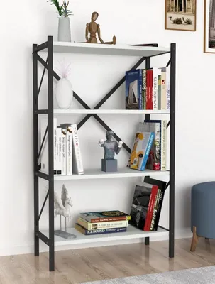 Obrázek produktu pro TRIER 4 regál - knihovna, bílá/černá