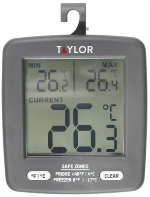 Produktbild von Taylor Pro - Digitalthermometer de Küchen-Gefrierschrank-Thermometer mit Anzeige de Mindest- und Höchsttemperatur, energiesparend, Kunststoff, 7,5 x 8 cm