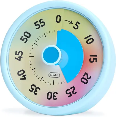 Imagen del producto de Temporizador visual de cuenta regresiva, 60 minutos, con visualización silenciosa, apto para niños y adultos