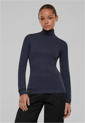 Zdjęcie produktu dla Urban Classics Damski sweter z dzianiny z golfem granatowy - XS
