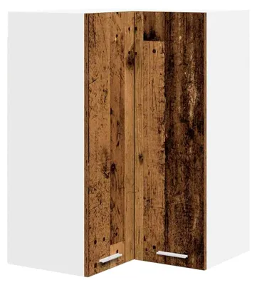 Produktbild von Eckschrank für die Küche, Hängeschrank, Holz, antik, weiß, 57 x 57 x 80 cm