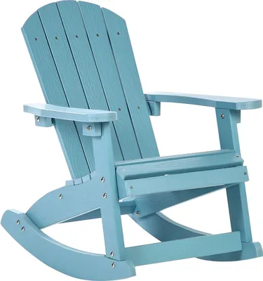 Produktbild von BELIANI Garten Schaukelstuhl für Kinder Hellblau Kunstholz Breite Armlehnen Muskoka Adirondack Stil Terrasse Outdoor