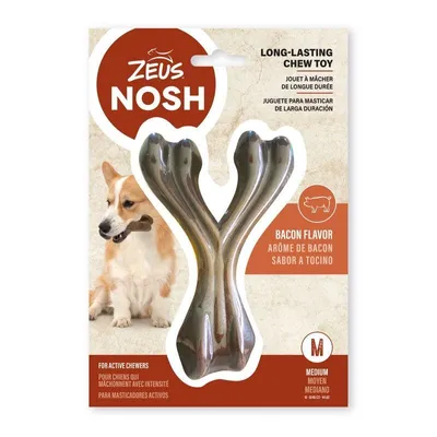 Obrázok produktu pre Zeus Nosh Silná žuvacia hračka pre psa so silnou príchuťou slaniny 15 cm 15 cm