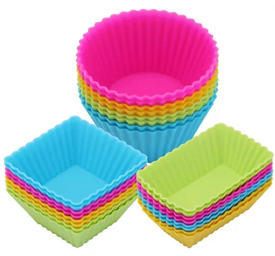 Immagine prodotto di Stampi in silicone per muffin - Formine riutilizzabili per cupcake - Colorate