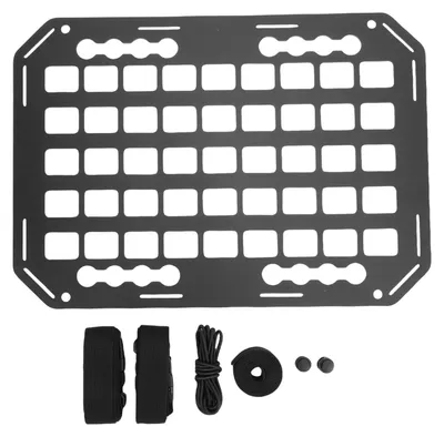 Immagine prodotto di Pianale per autocarro, rack con pannelli MOLLE, alluminio, 388 x 280 x 2 mm, sistema modulare di stivaggio per rimorchi di camper