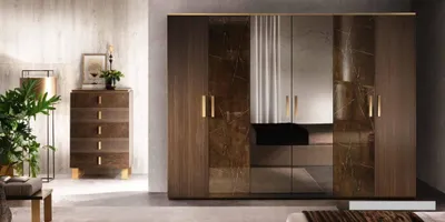 Obrázek produktu pro Šatní skříň Design Šatní skříně s vysokým leskem Nábytek Obývací nábytek Dřevěné šatní skříně