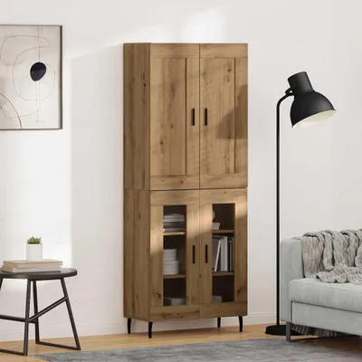 Obrázek produktu pro vidaXL Vysoká komoda, 2 kusy, Imitace dub Artisan, 69,5 x 34 x 180 cm, materiál: dřevovláknitá deska