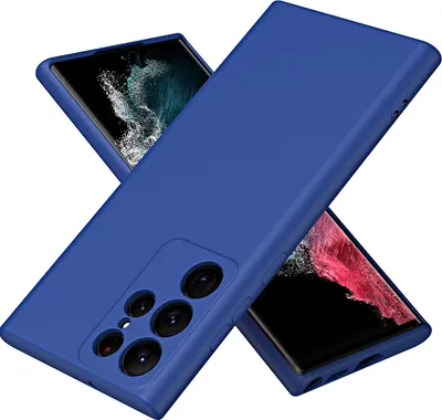 Produktbild von Galaxy S22 Ultra 5G Hülle, Flüssig Silikon Handyhülle Stoßfest Kratzfest Schutzhülle für Samsung Galaxy S22 Ultra 5G Blau