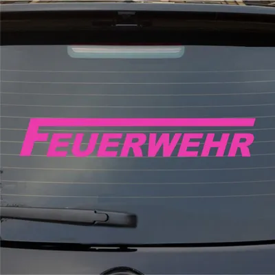 Produktbild von Heckscheibenaufkleber Feuerwehr langes F 55x9 cm Pink Auto Aufkleber Sticker
