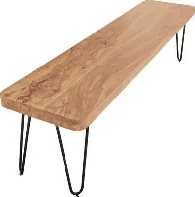 Produktbild von Esszimmer Sitzbank BAGLI Massiv-Holz Akazie 120 x 45 x 40 cm Holz-Bank Natur-Produkt Küchenbank im Landhaus-Stil