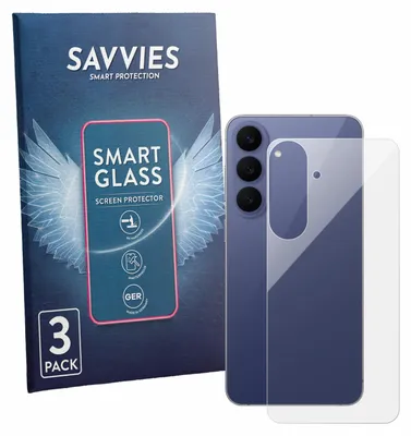 Produktbild von 3x Savvies Schutzglas Folie für Samsung Galaxy S26 FE (Rückseite) 9H Panzer Schutzfolie Glas Displayschutz klar transparent