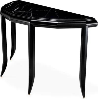 Produktbild von Casa Padrino Luxus Mahagoni Konsole mit Marmorplatte Schwarz 128 cm - Luxus Möbel