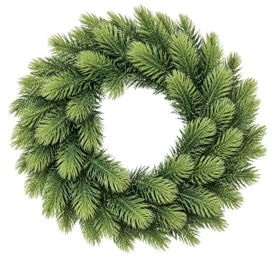 Produktbild von Künstlicher Tannenkranz Grün, Türkranz Weihnachten Haustür, Adventskranz Rohling künstlich  ∅ 45 cm