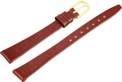 Produktbild von Echtleder-Uhrenarmband, dunkelrot, 10 mm / 12 mm