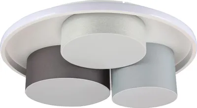 Produktbild von Näve Leuchten 3er LED Deckenleuchte "EPPAN" Ø: 49cm grau 3er LED Deckenleuchte "EPPAN" Ø: 49cm grau Deckenleuchten - 3er LED Deckenleuchte "EPPAN" Ø: 49cm grau, Deckenlampe im Scandi Style, aus Metall, Kunststoff und Textilmaterial in grau, 15,5 cm hoch, Ø 49 cm, inkl. LED – dimmbar