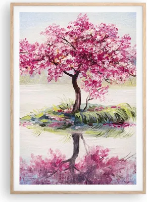 Produktbild von Gerahmtes Poster - Rahmen in heller Eiche - Baum Abstraktion - 70x100 cm - Wand Bild - Wanddeko - Wandbilder - Wandposter - Bilderrahmen - Bilder - Kunstdruck - Wandbild - P2NPA70x100-3805