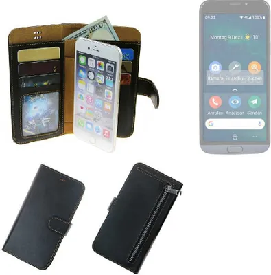 Produktbild von K-S-Trade Schutz Hülle kompatibel mit Doro 8050 Klapphülle Case Phone cover Slim Handytasche Handy Hülle schwarz aus Kunstleder (1 Stk)