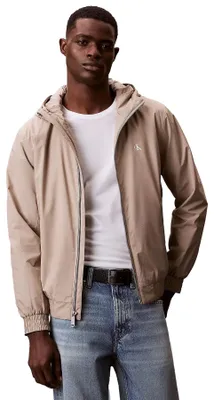 Produktbild von Calvin Klein Herren Windbreaker Jacke Hooded Ripstop Harrington mit Kapuze, Beig