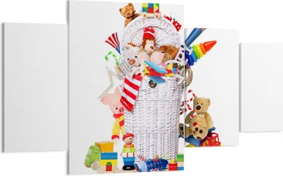Produktbild von Bild auf Leinwand - Leinwandbild - Spielzeug Kinder Spaß Freunde - 160x90cm - Wand Bild - Wanddeko - Leinwanddruck - Bilder - Kunstdruck - Wanddekoration - Leinwand bilder - Wandkunst - DL160x90-3197