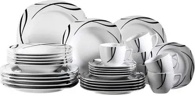 Immagine prodotto di Set di stoviglie Famanu, 30 pezzi, per 6 persone - Design moderno