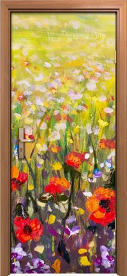 Produktbild von Türposter 80x200 cm Türaufkleber Türtapete Türfolie Klebefolie Natur landschaft Gemälde Blumen wiese