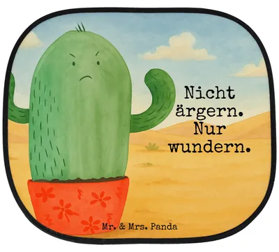 Produktbild von Mr. & Mrs. Panda Sonnenschutz Auto Kaktus Wut Design - Weiß - Geschenk, Kollegin, Sonnenblende, wütend, Scheibenschutz, Büro, Kollege, Kakteen, Hitzeschutz, pkw