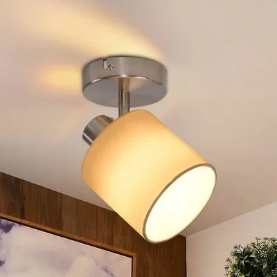 Zdjęcie produktu dla ZMH lampa sufitowa 1 płomienna czarna - reflektor sufitowy vintage reflektor ścienny LED obrotowy 350° E14 do salonu sypialni kuchni przedpokoju (bez żarówki)