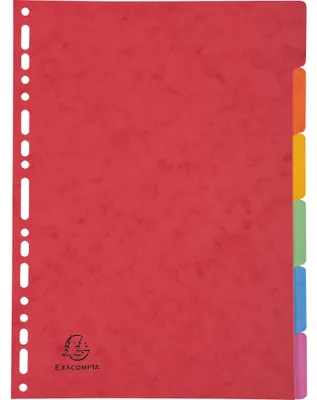 Image de Exacompta 50x Intercalaires 400g 6 positions A4 Couleurs assorties 89H