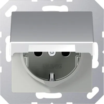 Produktbild von Jung Steckdose mit Klappdeckel Jung A 1520 BFKIKLAL aluminium, 1 Stk.