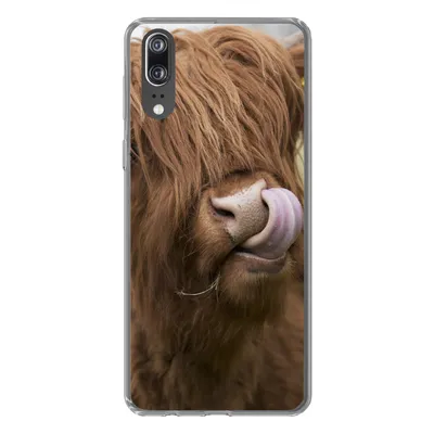 Produktbild von MuchoWow® Handyhülle Schutzhülle Hülle für Huawei P20 Schottischer Highlander - Braun - Kuh Silikon Softcase Handy Hülle - Hardcover