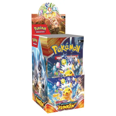 Produktbild von Pokémon Sammelkarten Stürmische Funken Boosterpack-Display - 18 Boosterpacks