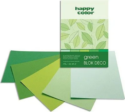 Produktbild von HAPPY COLOR Block A4 20 Blättern Bastelpapier Craft Papier Tonpapier 170g, grün