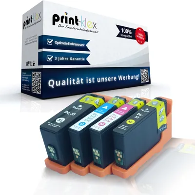 Produktbild von 4x kompatible Tintenpatronen für Dell V 525 w V 725 w Dell 31 32 33 34 Black Cyan Magenta Yellow - Eco Plus Serie