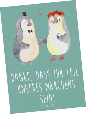Produktbild von Mr. & Mrs. Panda Postkarte Gastgeschenke Märchen - Meeresbrise - Geschenk, Grußkarte, Ansichtskarte, besondere Menschen, Heirat, Liebe, Geschenke, Postkarten, Heiraten