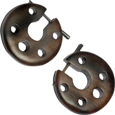 Produktbild von Runder Holzohrstecker gelocht