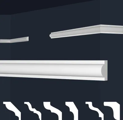 Produktbild von MARBET DESIGN Stuckleisten XPS Styropor weiß - Wandleisten Stuck Dekorbau Leisten E-Leisten - (2 Meter / 1 Leiste E-27)