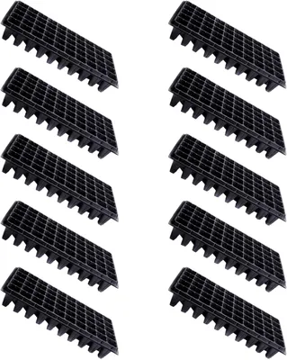 Produktbild von Anzuchtplatten mit 50 Zellen aus schwarzem Kunststoff, 10 Stück, wiederverwendbare Gartentabletts für Bohnen und Setzlinge