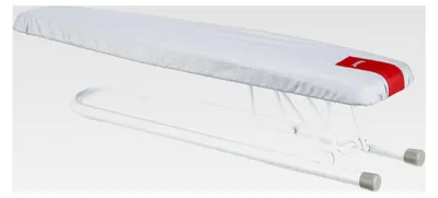 Produktbild von Ärmelbügelbrett mit Aluminiumbezug, klappbar, Anti-Schließsystem, durchlöchertes Brett, mattweiß, Maße: 52 x 11 cm, Grau