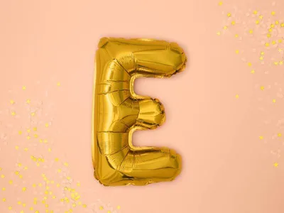 Image de Ballon en plastique doré 35 cm lettre E