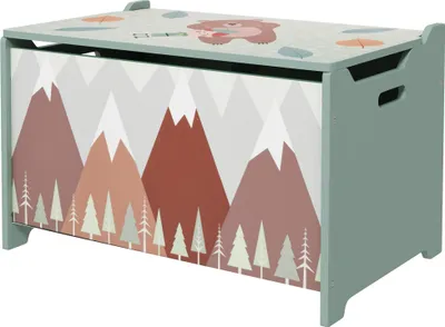 Produktbild von Aufbewahrungskiste, Spielzeugtruhe, Klappdeckel, niedliches Motiv, Grün